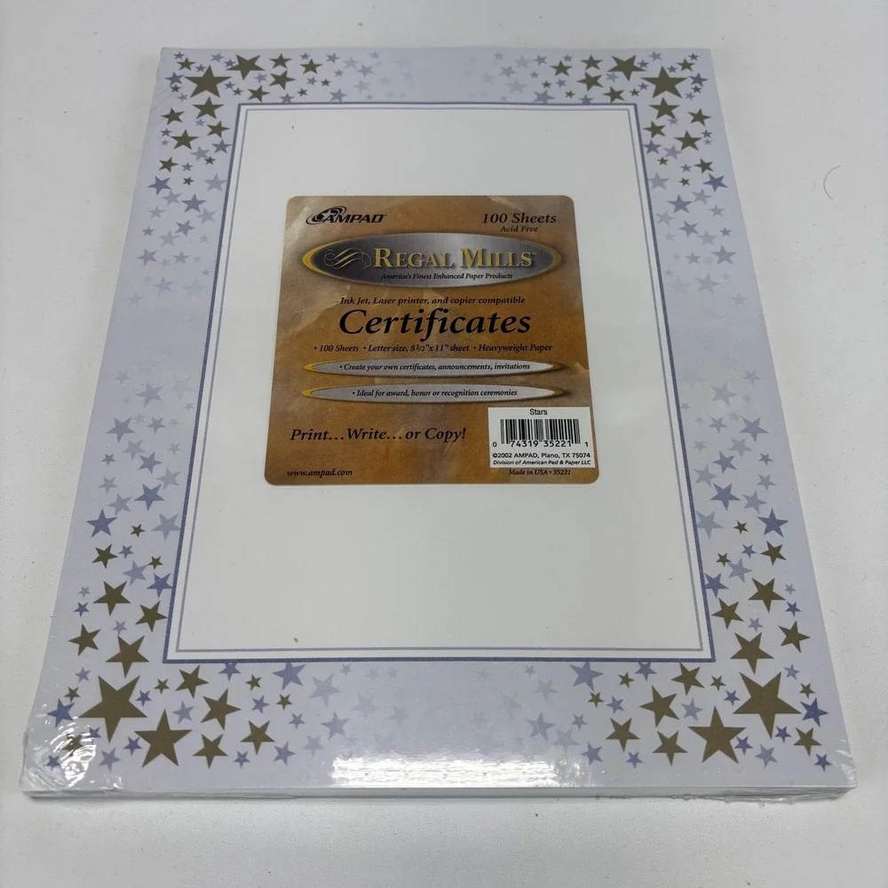 Ampad‎ Specialty Paper Bundle 8.5x11 Scroll Stars Certificate Stationery